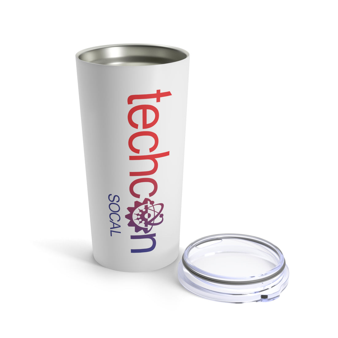 20oz stainless steel tumbler with glossy finish and TechCon SoCal branding