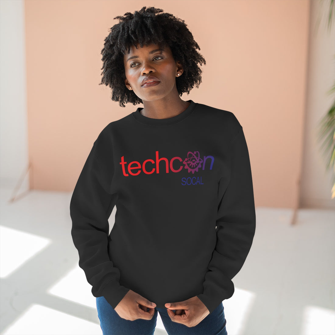 Premium crew neck sweatshirt with fleece fabric