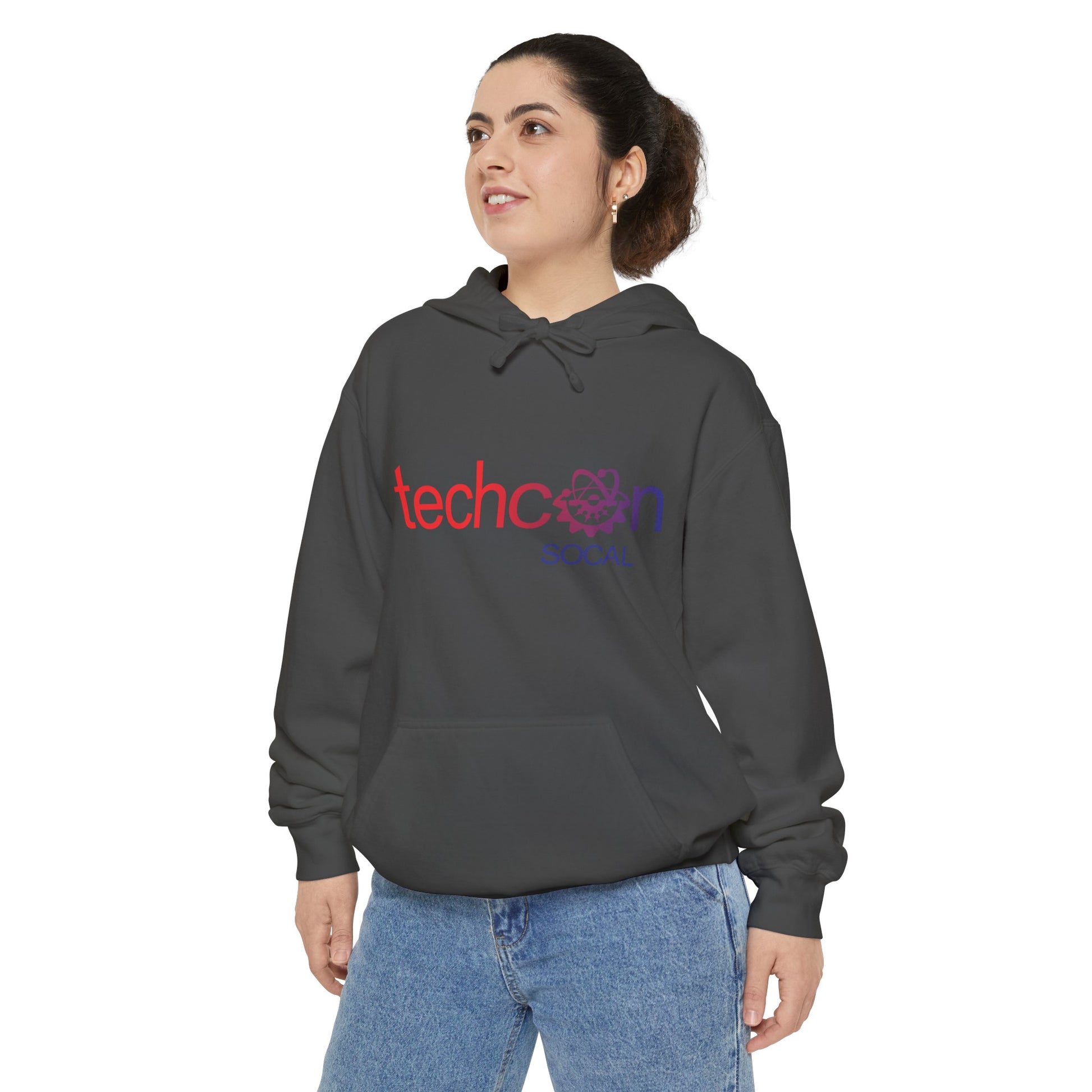 Heavyweight cotton-poly hoodie with jersey-lined hood