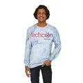 Relaxed fit crewneck with rolled shoulders and twill label