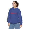 Side view of cozy TechCon SoCal hoodie on model